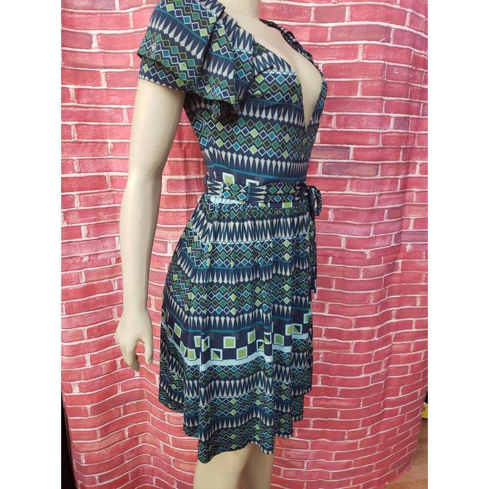 BCBGENERATION GREEN MULTICOLOR GEOMETRIC PATTERN … - image 7